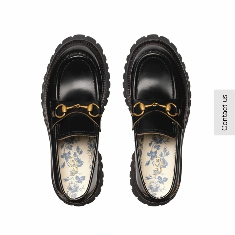 Gucci Black Leather Horsebit Lug Sole Loafers - Picture 1 of 5